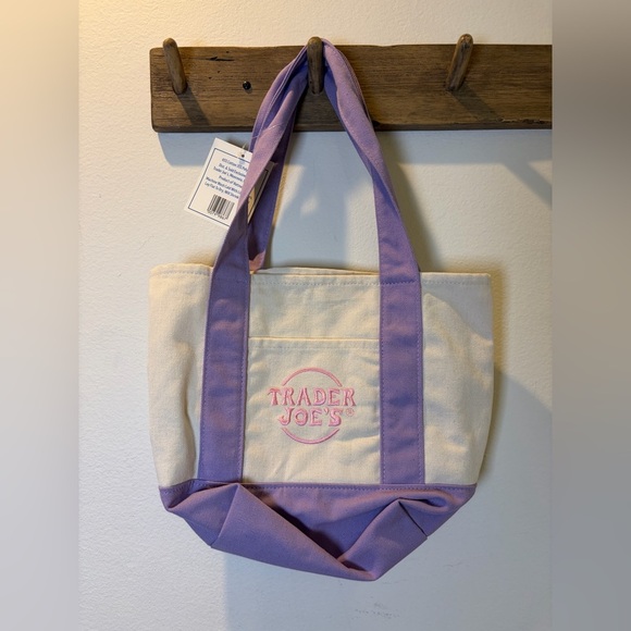 Trader Joe’s Mini Tote NWT lavender - Picture 3 of 3